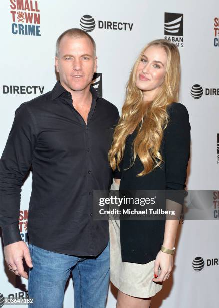 Actor Sean Carrigan and Andrea Bucko attend a special screening of "Small Town Crime" at the Vista Theatre on January 10, 2018 in Los Angeles,...