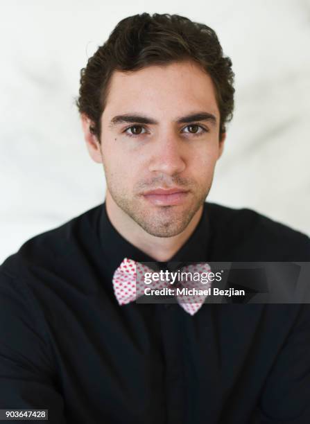 Evan Camacho wearing Toohey Ties at New Faces at TAP - The Artists Project on January 10, 2018 in Los Angeles, California.