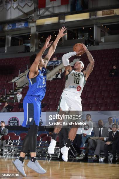 Shannon Brown of the Wisconsin Herd shoots the ball against the Texas Legends during the NBA G League Showcase Game 5 on January 10, 2018 at the...