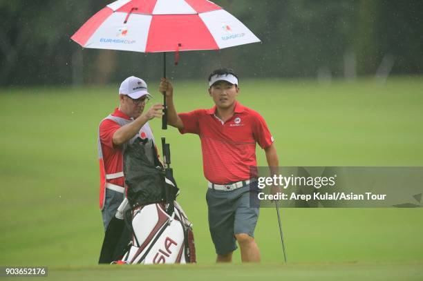 Sunghoon Kang of Team Asia pictured during the pro am tournament ahead of Eurasia Cup 2018 presented by DRB Hicom at Glenmarie G&CC on January 11,...