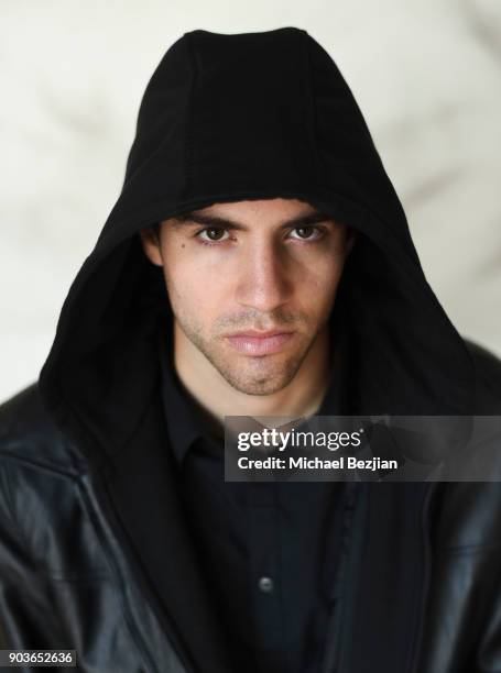 Evan Camacho poses for portrait at New Faces at TAP - The Artists Project on January 10, 2018 in Los Angeles, California.