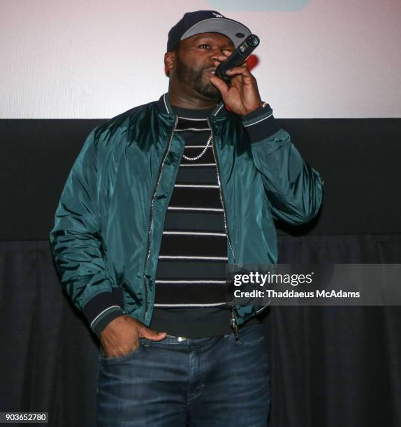 Curtis "50 Cent" Jackson at The Den of Thieves special screening at Regal South Beach on January 10, 2018 in Miami, Florida.