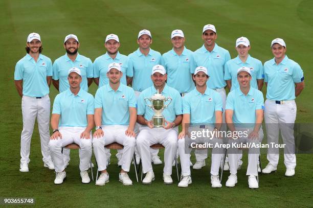 Team Europe pictured ahead of Eurasia Cup 2018 presented by DRB Hicom at Glenmarie G&CC on January 11, 2018 in Kuala Lumpur, Malaysia.