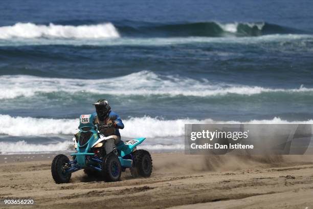 Dmitriy Shilov of Kazakhstan and Astana Motorsports rides a Yamaha quad bike in the Classe : GQ.1 : 2 Roues Motrices - 0 during stage five of the...