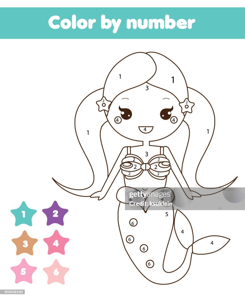 Color By Math Mermaid Free Printable Mermaid Color By Number