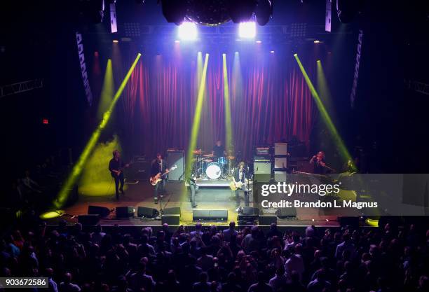 Recording artist Joe Perry performs during a Monster Inc. CES party at Brooklyn Bowl Las Vegas at The Linq Promenade on January 10, 2018 in Las...