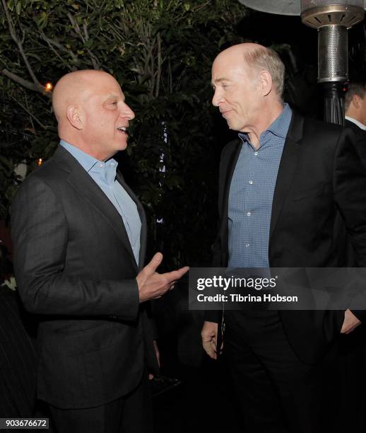 Chris Albrecht and actor J. K. Simmons attend the premiere of Starz's 'Counterpart' after party on January 10, 2018 in Los Angeles, California.