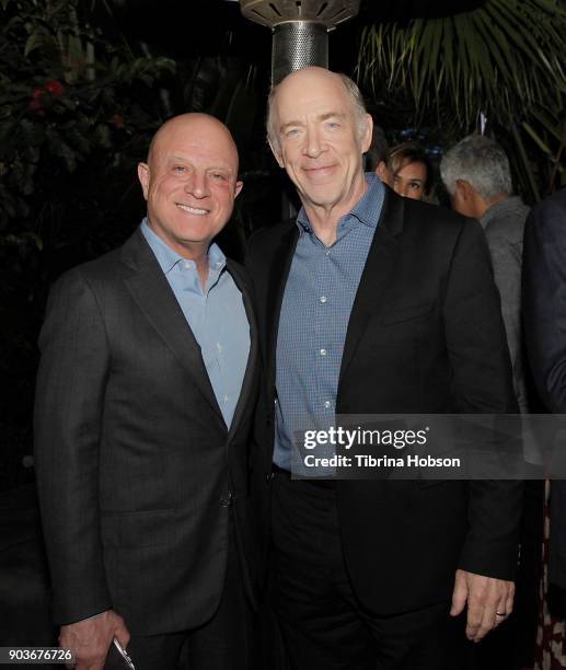 Chris Albrecht and actor J. K. Simmons attend the premiere of Starz's 'Counterpart' after party on January 10, 2018 in Los Angeles, California.