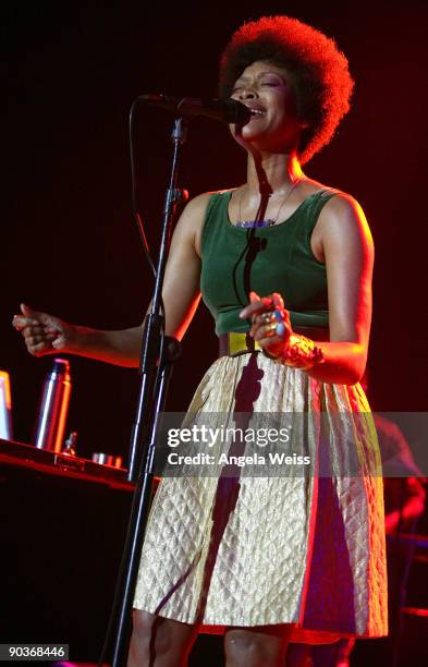 Singer Erykah Badu performs at the Hollywood Palladium on September 5, 2009 in Los Angeles, California.