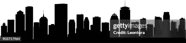 skyline von boston (alle gebäude sind beweglich und komplette) - boston stock-grafiken, -clipart, -cartoons und -symbole