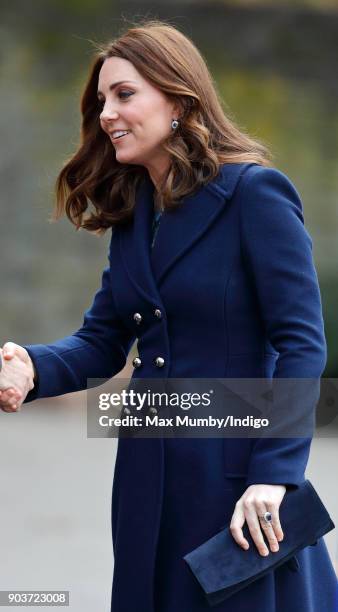 Catherine, Duchess of Cambridge visits the Reach Academy with Place2Be on January 10, 2018 in London, England. The Duchess of Cambridge has been...