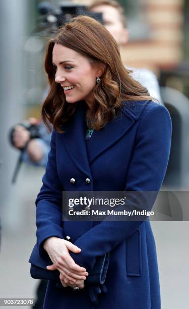 Catherine, Duchess of Cambridge visits the Reach Academy with Place2Be on January 10, 2018 in London, England. The Duchess of Cambridge has been...