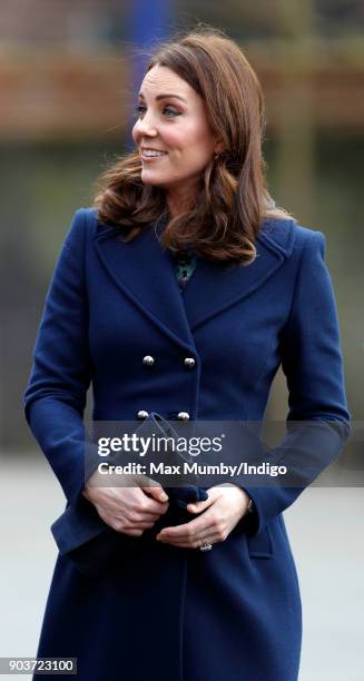 Catherine, Duchess of Cambridge visits the Reach Academy with Place2Be on January 10, 2018 in London, England. The Duchess of Cambridge has been...