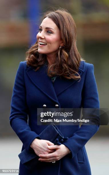 Catherine, Duchess of Cambridge visits the Reach Academy with Place2Be on January 10, 2018 in London, England. The Duchess of Cambridge has been...