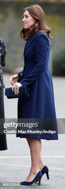 Catherine, Duchess of Cambridge visits the Reach Academy with Place2Be on January 10, 2018 in London, England. The Duchess of Cambridge has been...