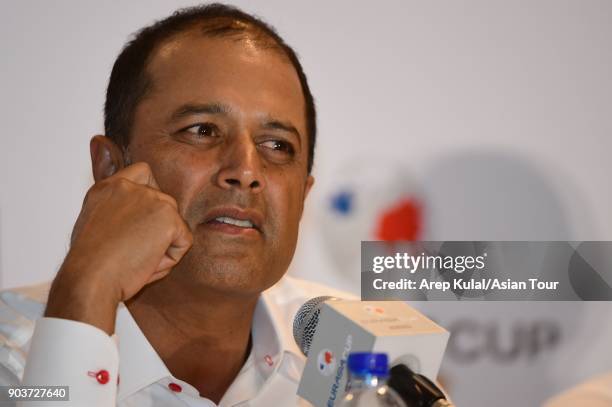 Arjun Atwal of Team Asia pictured during the press conference ahead of Eurasia Cup 2018 presented by DRB HICOM at Glenmarie G&CC on January 11, 2018...