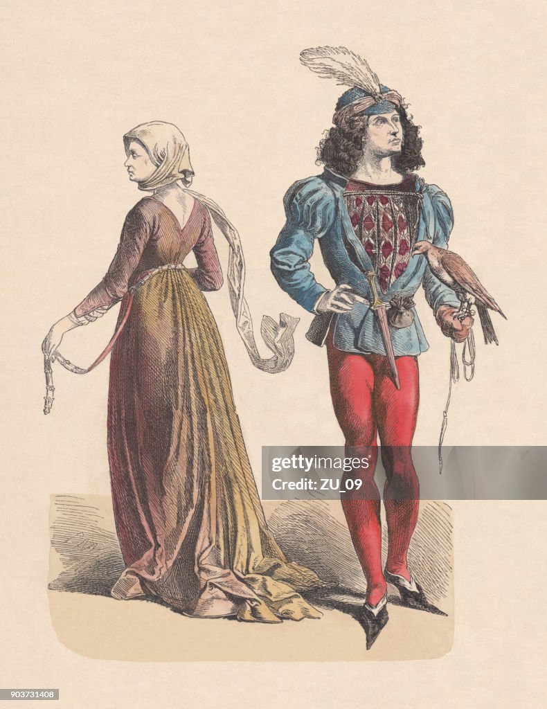 French costumes, last half of the 15th century, published c.1880