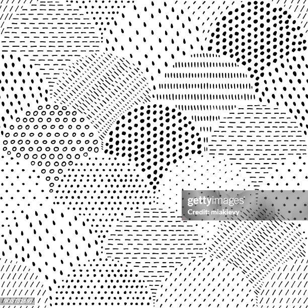 hand drawn spotted seamless pattern - fabric wave stock illustrations