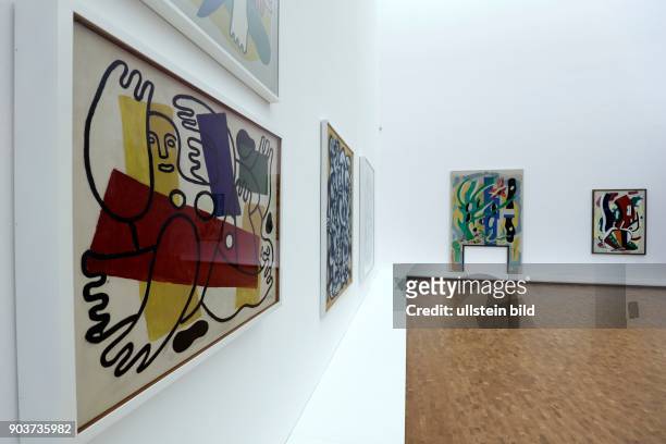 Die Austellung "Fernand Léger. Malerei im Raum" gastiert vom 09. April bis 03. Juli 2016 im Museum Ludwig Köln. Das Bild zeigt die Werke von Fernand...