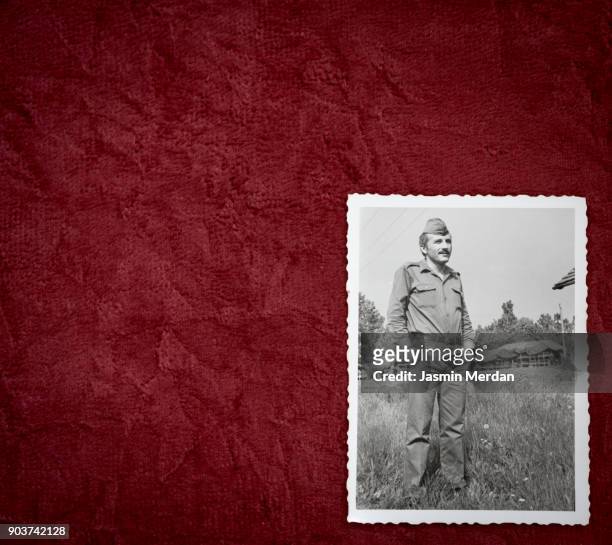 old photos of man in army - scrapbook stock pictures, royalty-free photos & images