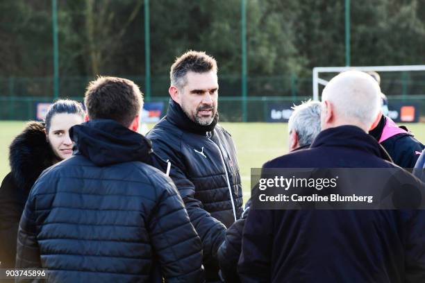 Jocelyn Gourvennec headcoach during the training session of Girondins de Bordeaux on January 11, 2018 in Bordeaux, France.