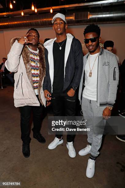 Ash Kirnon, Reece Oxford and Lucas Henry attend The Tissot x NBA Launch Party at BEAT on January 10, 2018 in London, England.