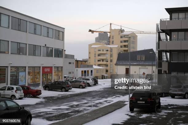 Baustelle und Baukräne in Reykjavik