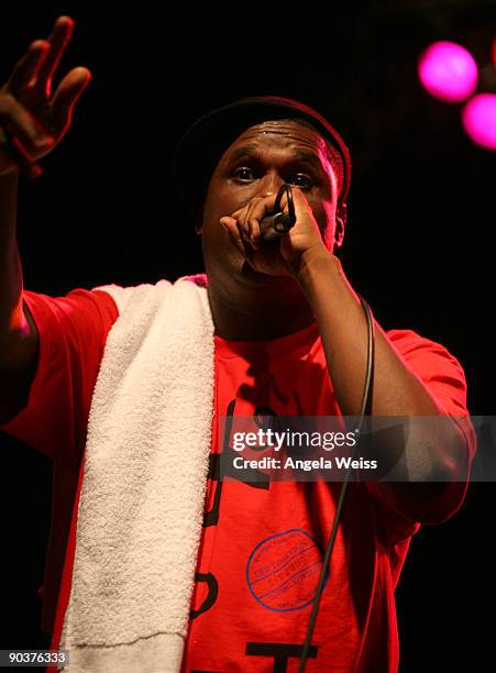 Jay Electronica performs at the Hollywood Palladium on September 5, 2009 in Los Angeles, California.