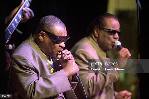 Singers George Scott and Clarence Fountain, from the Grammy-nominated blues band The Blind Boys of Alabama, perform at the 4th annual Entertainmnet...
