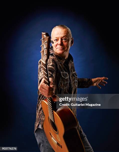 Portrait of Australian virtuoso guitarist Tommy Emmanuel, photographed in Bath on January 13, 2017.