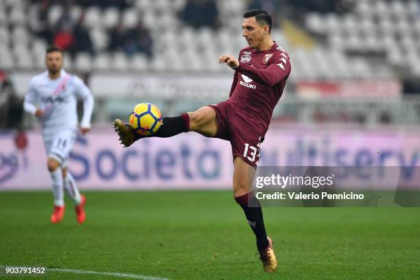 Nicolas Burdisso of Torino FC in action during the serie A match between Torino FC and Bologna FC at Stadio Olimpico di Torino on January 6, 2018 in...