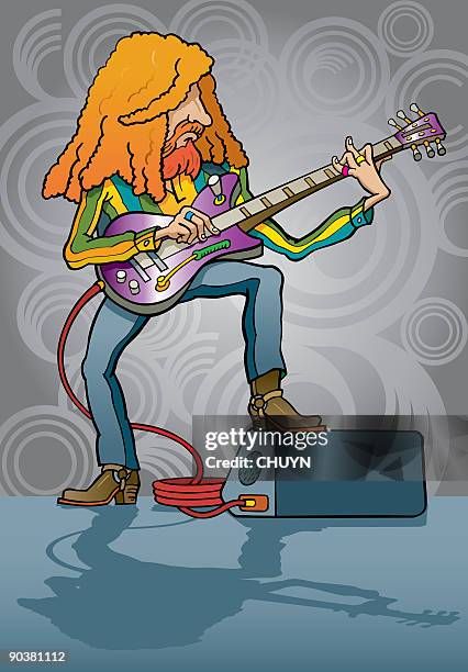 rock guitarist - soloist stock illustrations