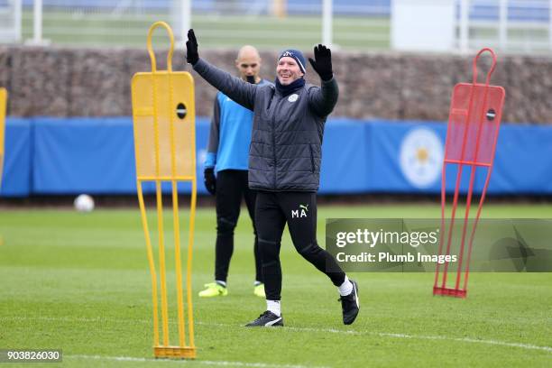 Assistant Michael Appleton during the Leicester City training session at Belvoir Drive Training Complex on January 11th , 2018 in Leicester, United...