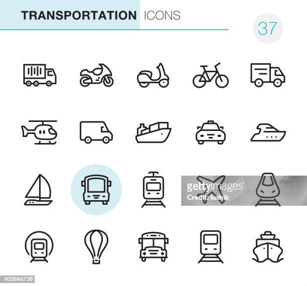 transportmittel - pixel perfect icons - lieferwagen stock-grafiken, -clipart, -cartoons und -symbole