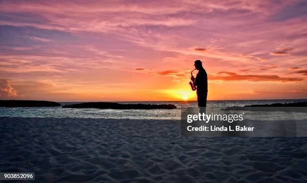 jazz at sunset - cayo santa maria stock pictures, royalty-free photos & images