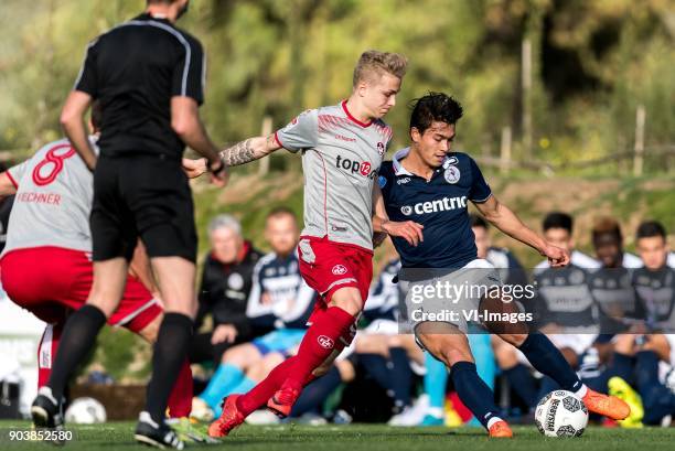 Nils Seufert of 1 FC Kaiserslautern, Kenneth Dougall of Sparta Rotterdam during the friendly match between Sparta Rotterdam and 1 FC Kaiserslautern...