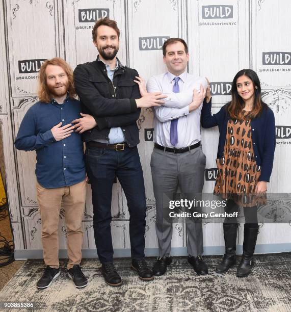 Show co-creator and director Pat Bishop, co-creators and actors Matt Ingebretson, Jake Weisman and actress Aparna Nancherla visit Build Series 'to...