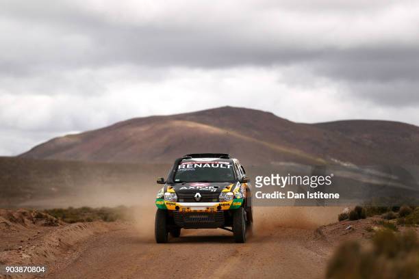 Carlos Sousa of Portugal and Renault Duster drives with co-driver Pascal Maimon of France in the Renault Duster car in the Classe : T1.1 : 4x4...