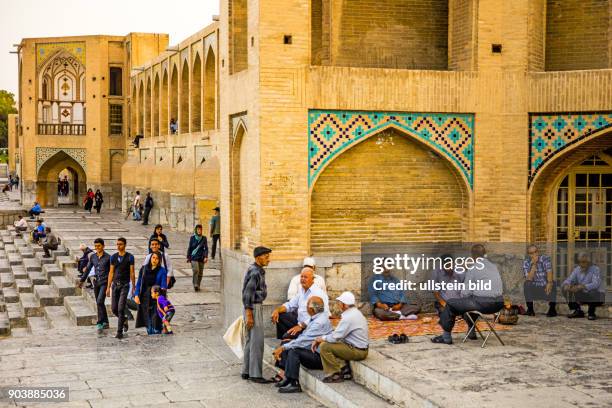 Pol-e Chadschu Bruecke, Isfahan, Esfahan, Iran, IRN, Islamische Republik Iran, Gottesstaat, Persien, Vorderasien, Schiiten, Islam, Muslime,...