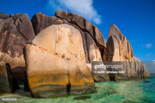 Anse Source d'Argent, La Digue, drittgroesste Insell, Seychellen, Seychelles, SYC, Inselstaat, Africa, Afrika, Suedliches Afrika, Westkueste,...