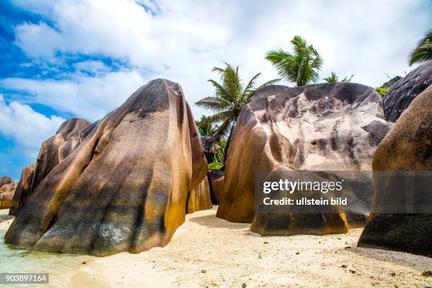 Anse Source d'Argent, La Digue, drittgroesste Insell, Seychellen, Seychelles, SYC, Inselstaat, Africa, Afrika, Suedliches Afrika, Westkueste,...