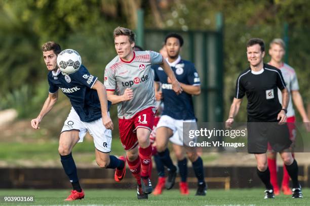 Frederik Holst of Sparta Rotterdam, Ruben Jensen of 1 FC Kaiserslautern during the friendly match between Sparta Rotterdam and 1 FC Kaiserslautern at...