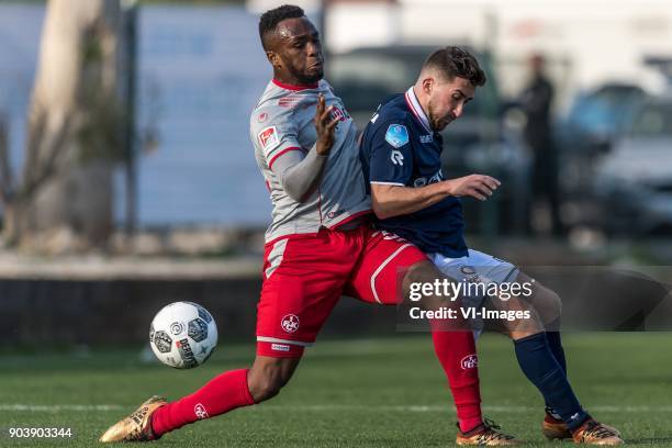 Osayamen Osawe of 1 FC Kaiserslautern, Frederik Holst of Sparta Rotterdam during the friendly match between Sparta Rotterdam and 1 FC Kaiserslautern...