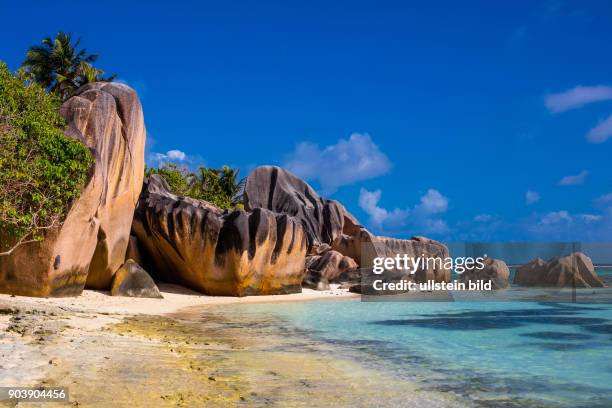 Anse Source d'Argent, La Digue, drittgroesste Insell, Seychellen, Seychelles, SYC, Inselstaat, Africa, Afrika, Suedliches Afrika, Westkueste,...