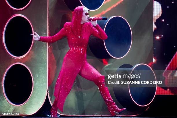 Singer-songwriter Katy Perry performs live in concert on her 'Witness' The Tour event held at the AT&T Center on January 10, 2018 in San Antonio,...