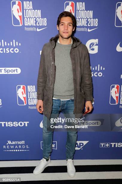 Marcos Alonso Mendoza attends the Philadelphia 76ers and Boston Celtics London game at The O2 Arena on January 11, 2018 in London, England.