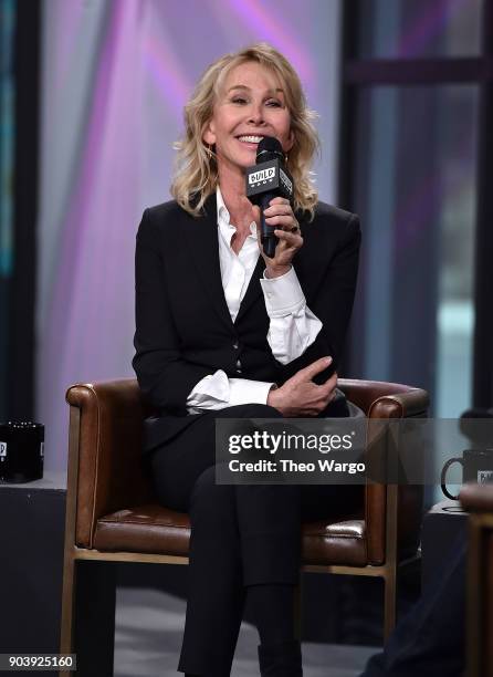 Trudie Styler promotes the movie "Freakshow" at Build Studio on January 11, 2018 in New York City.