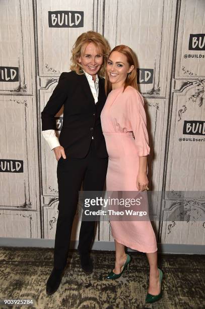 Trudie Styler and AnnaSophia Robb promote the movie "Freakshow" at Build Studio on January 11, 2018 in New York City.