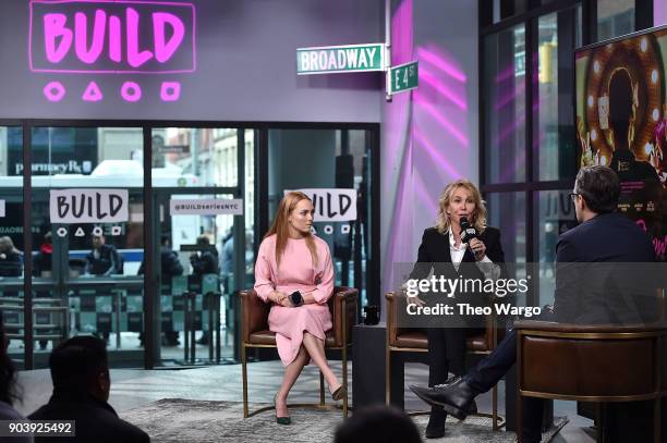 AnnaSophia Robb and Trudie Styler promote the movie "Freakshow" at Build Studio on January 11, 2018 in New York City.