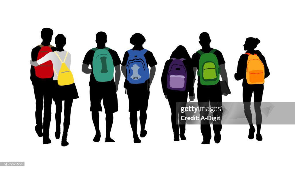 Personalidade brilha estudantes de mochila